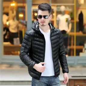 2018 men White Duck Down Jackets male Autumn Winter Warm Coat warm Ultralight Duck Down coats Male Windproof hooded clothing man