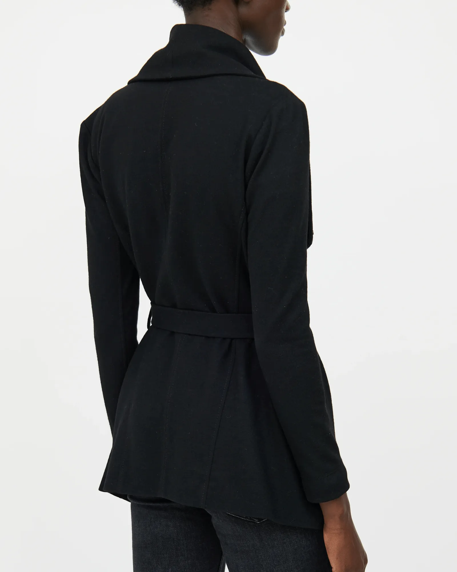 Black Wool Long Sleeve Jacket