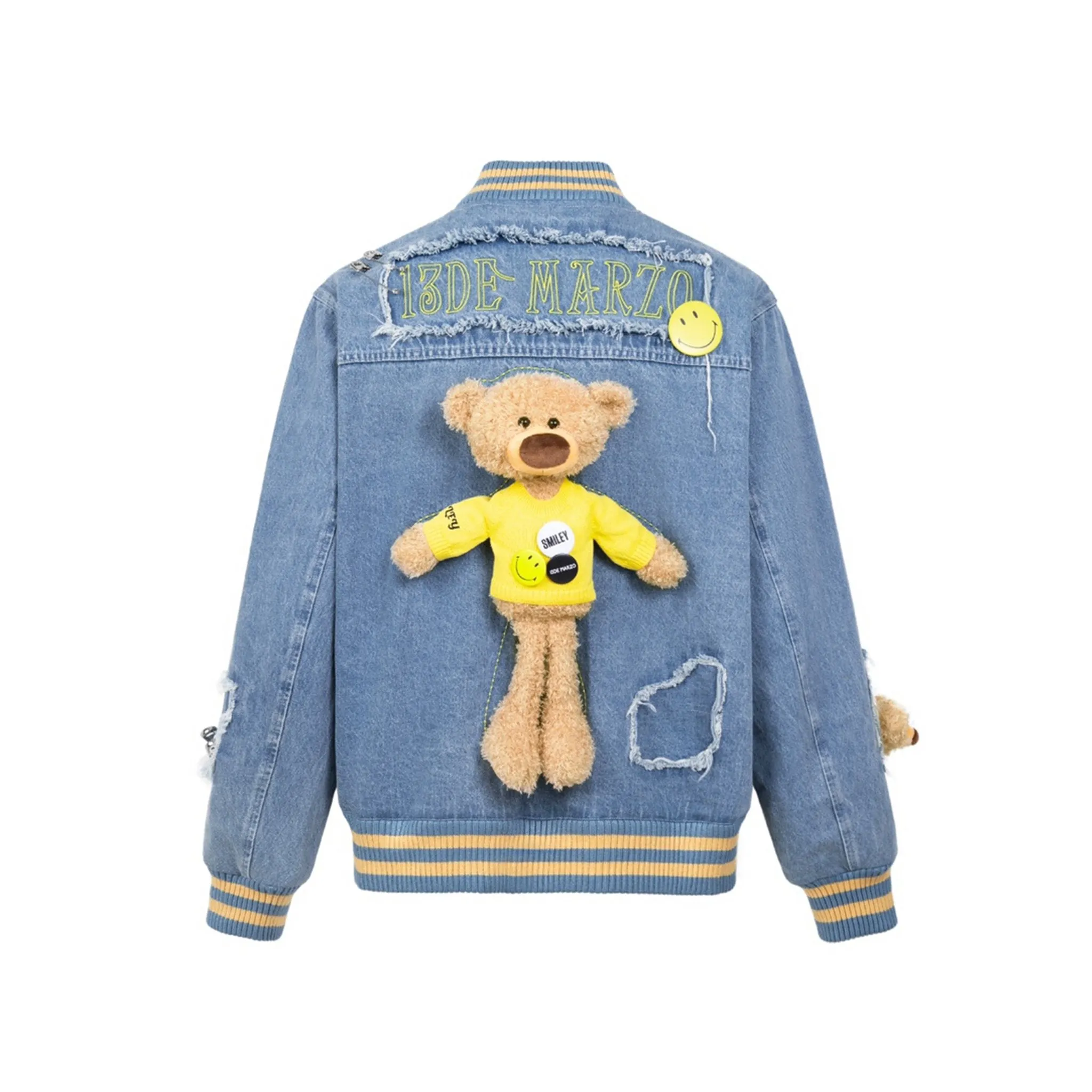 Broken Pin Denim Jacket in Blue