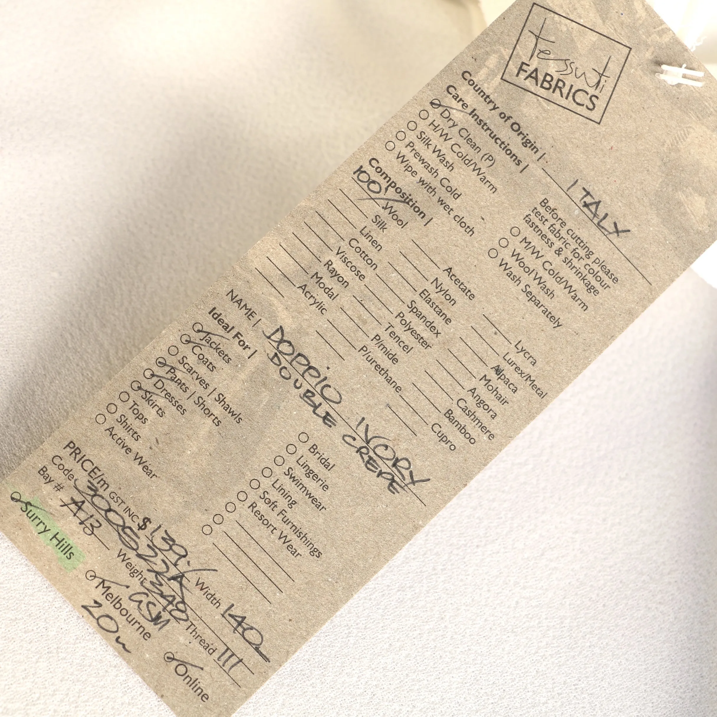 Doppio Crepe Ivory