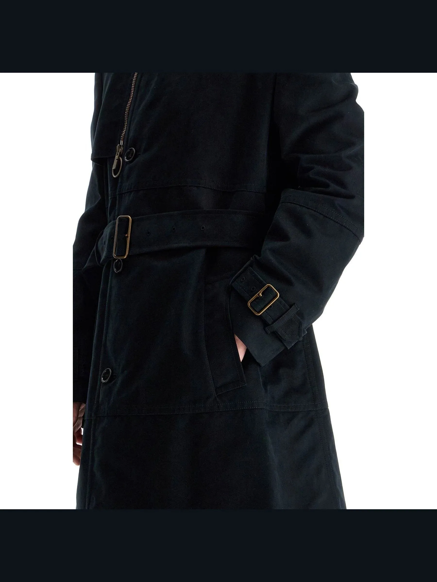 Double-Breasted Moleskin Trench Coat