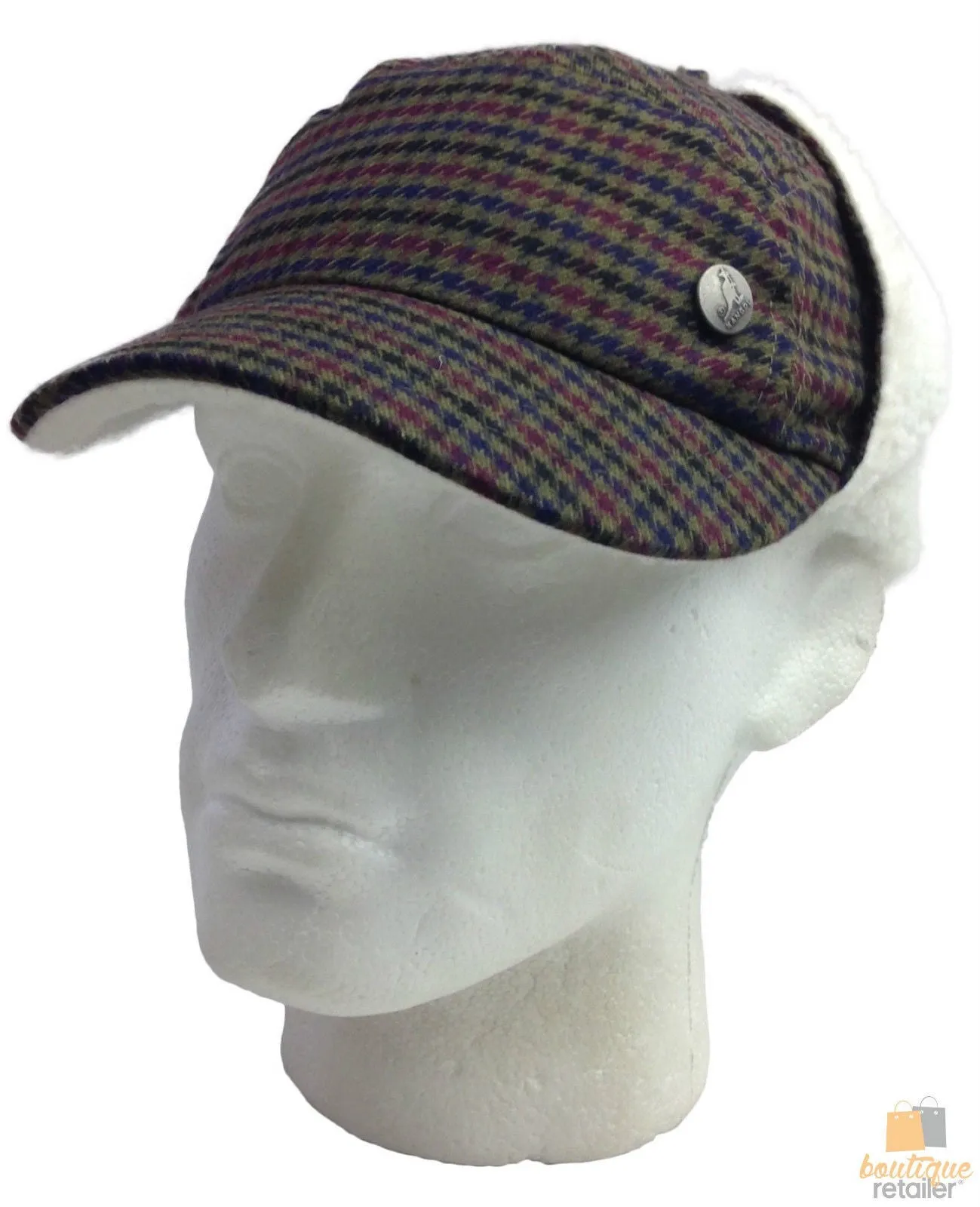 KANGOL Plaid Supre Ushanka Sherpa Chullo Lined Hat Warm Winter Ear Trapper Flying