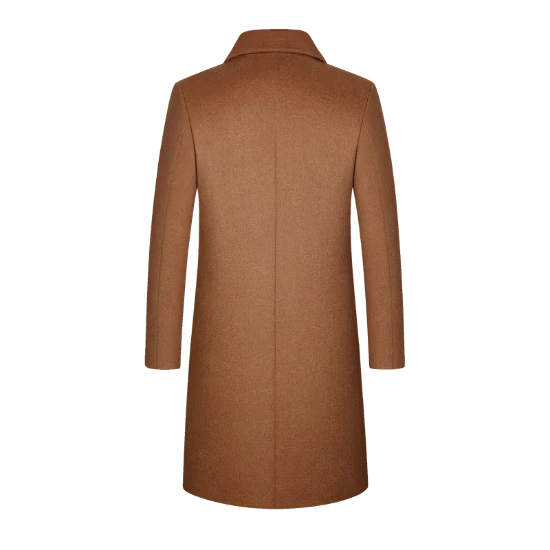 Langer Mantel Männer Wolle 54.3% Herbst und Winter neuer Herren Woll mantel mittlerer und langer Anzug Kragen Baumwolle verdickter Woll mantel