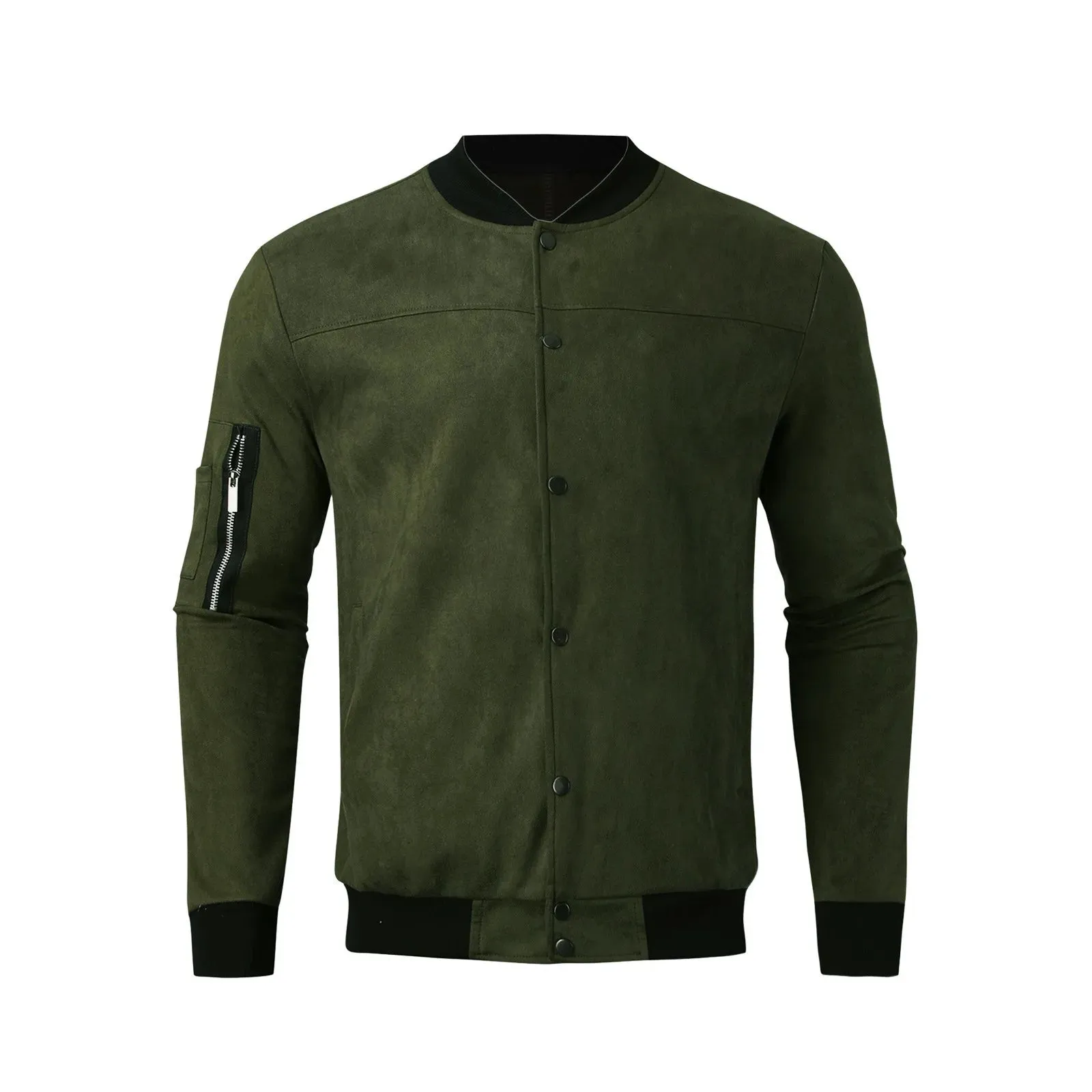 Mens Suede Bomber Leather Jackets Autumn And Winter Trend Street Loose Hip Hop Casual Outerwears Solid Button Up Trench Coat