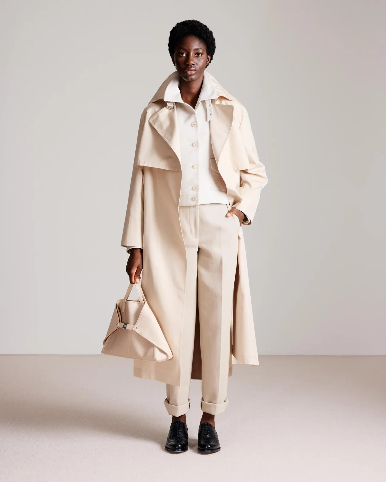 Oversized Trench Coat in Silk Taffeta