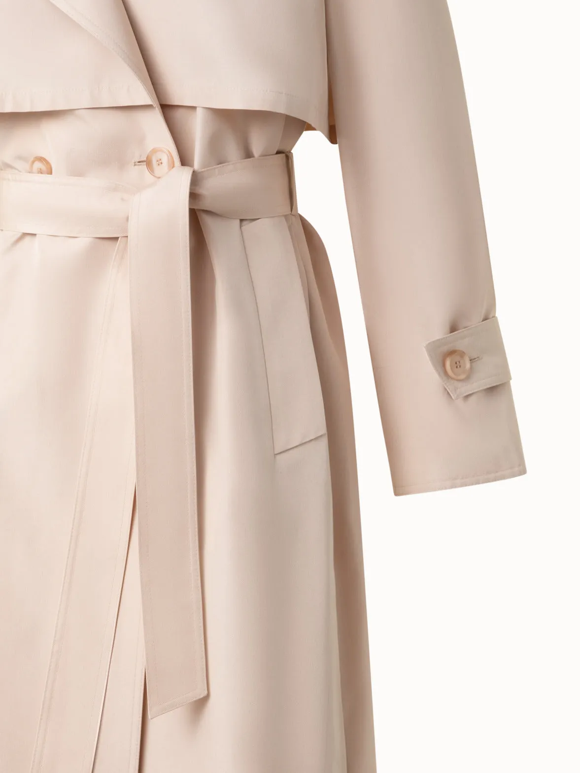 Oversized Trench Coat in Silk Taffeta