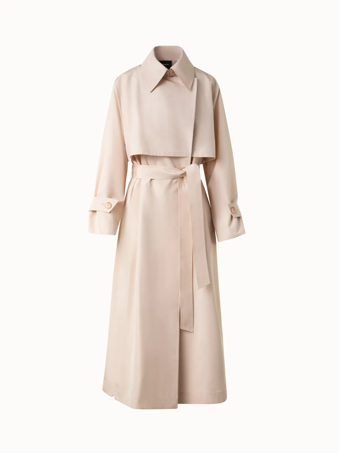 Oversized Trench Coat in Silk Taffeta