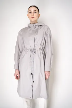 Peserico Cotton Twill Hooded Jacket in Grey