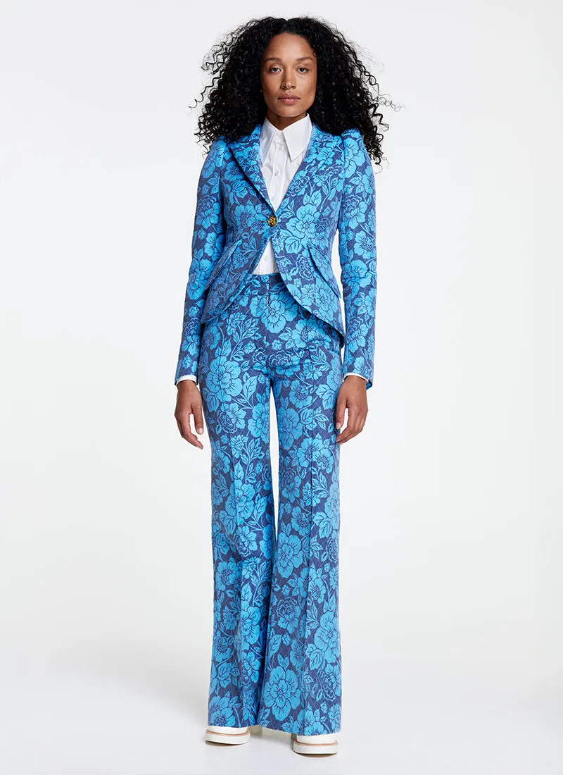 Taped Pouf Sleeve One Button Blazer