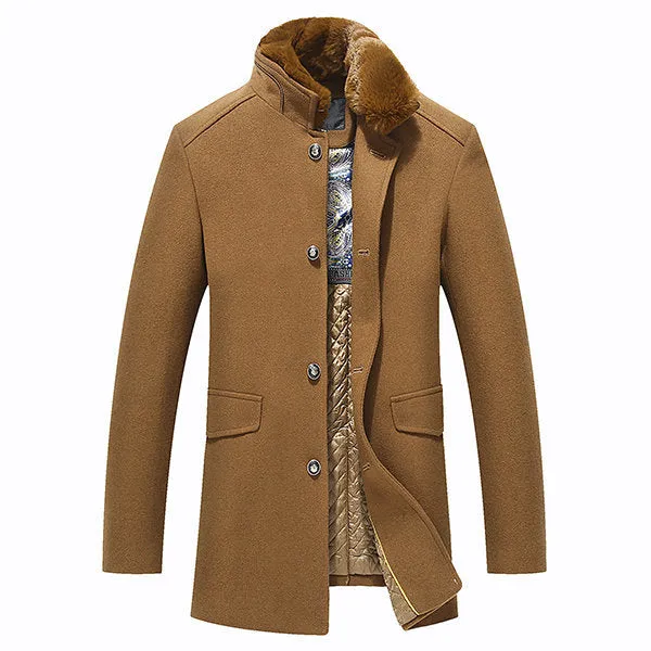 Thicken Fleece Collar Wool Jacket