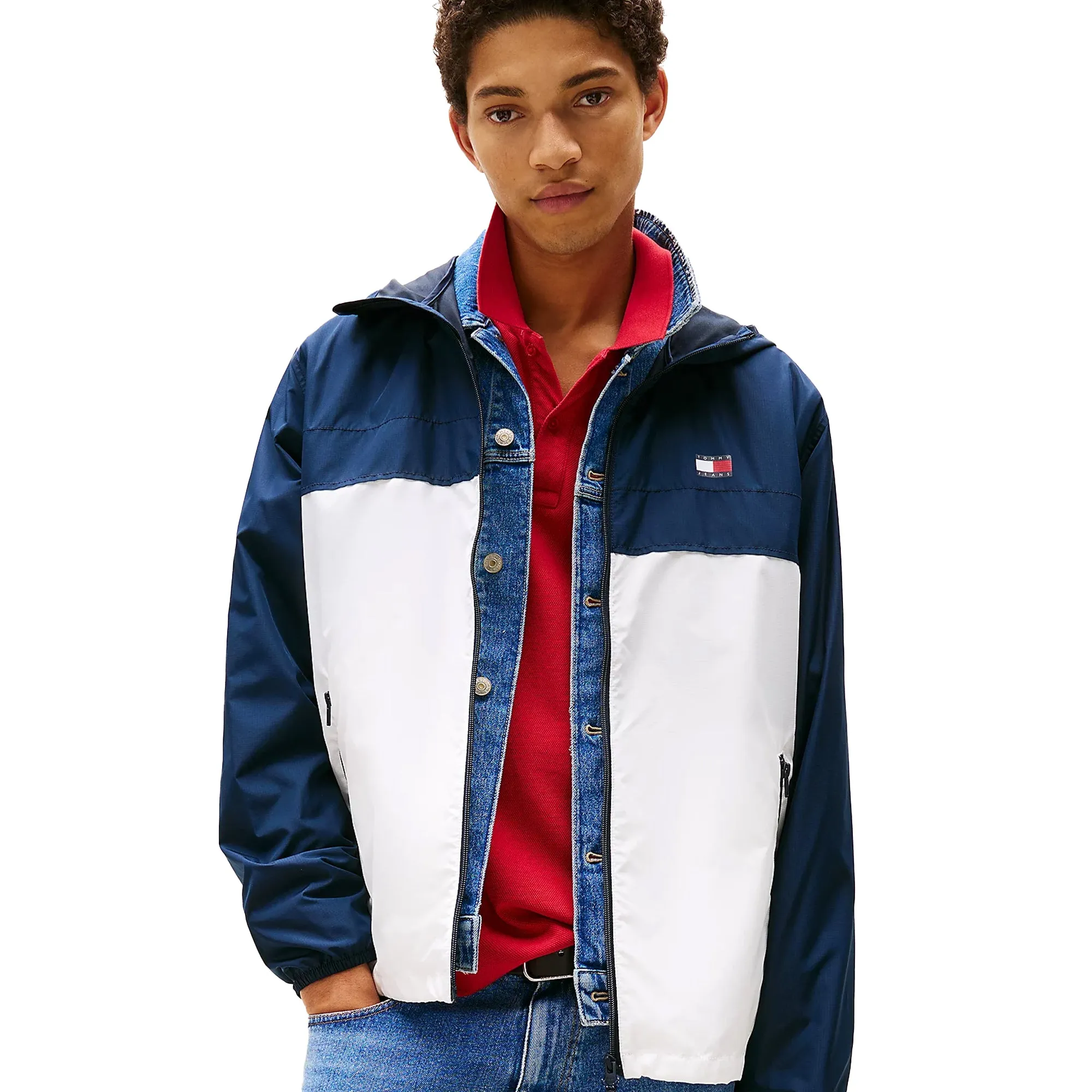 Tommy Jeans Lightweight Chicago Windbreaker Jacket Dark Night Navy/White