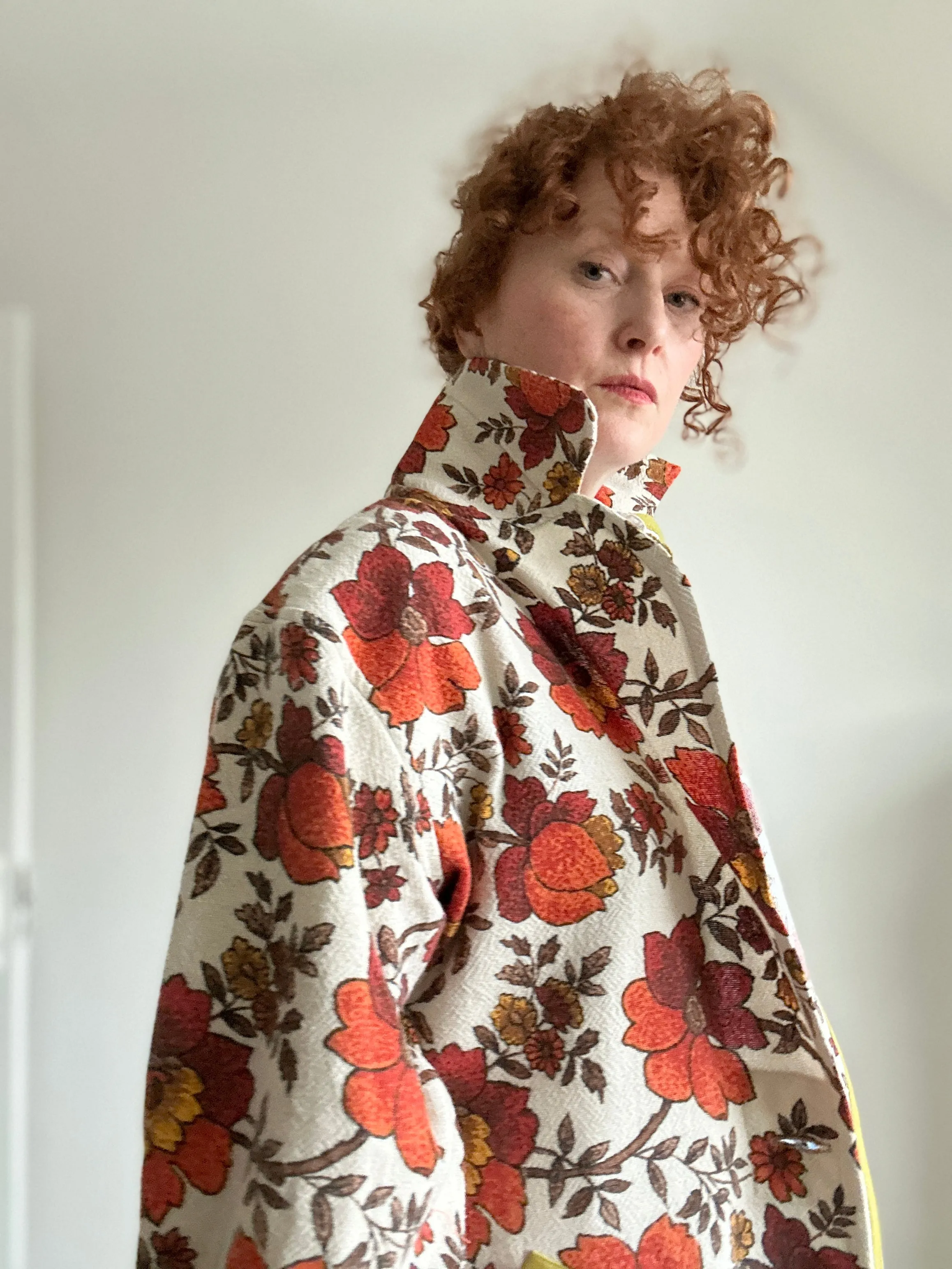 Trench with Vintage Draperies Size M/L #TRENCH10