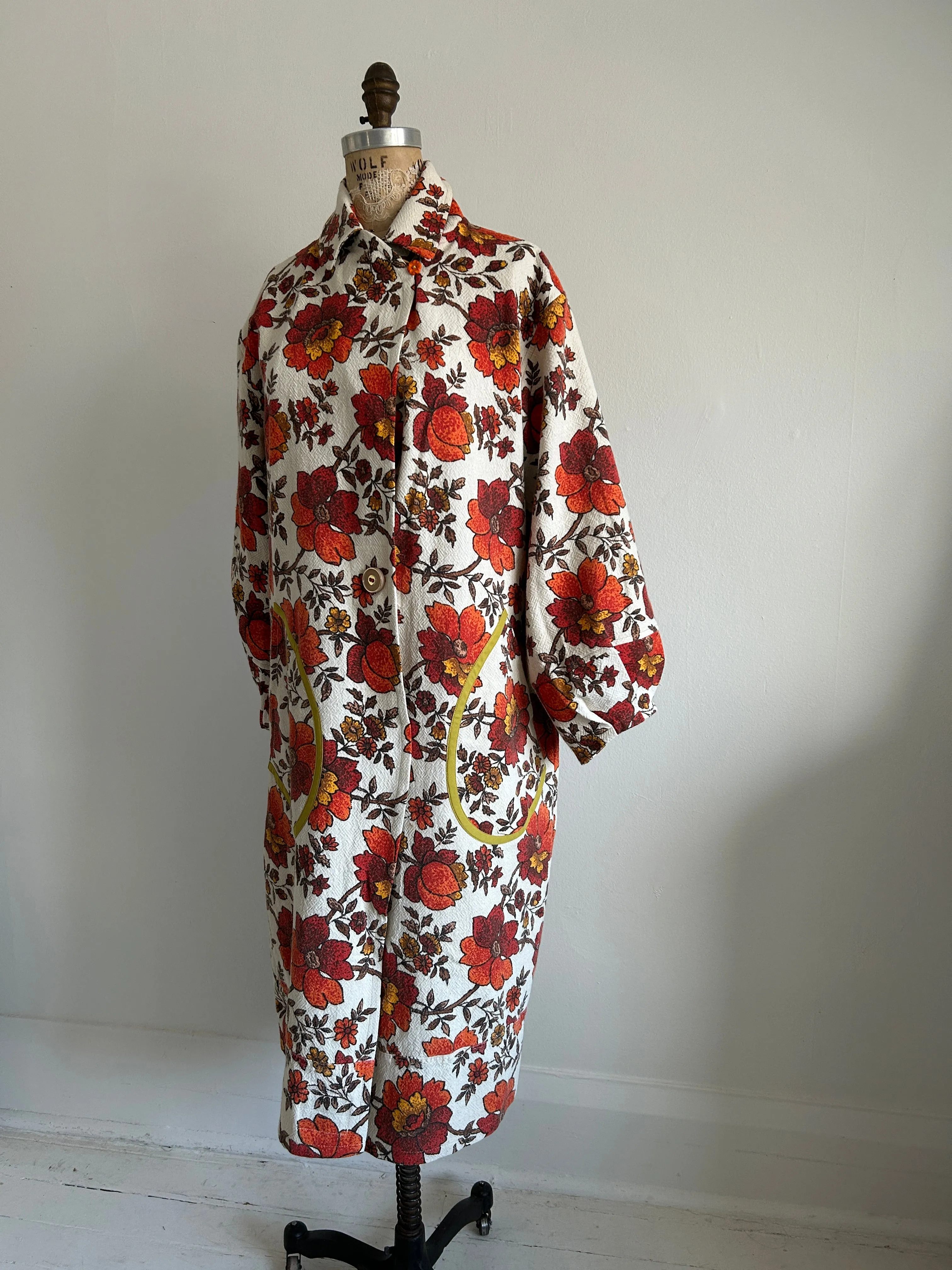 Trench with Vintage Draperies Size M/L #TRENCH10