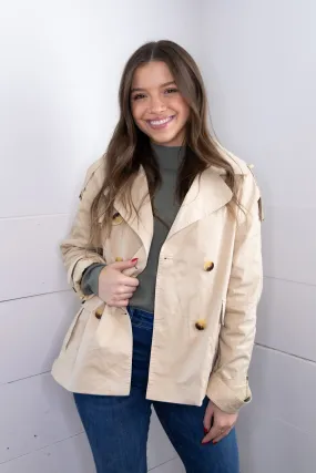 Vega Boxy Trench Jacket - Khaki