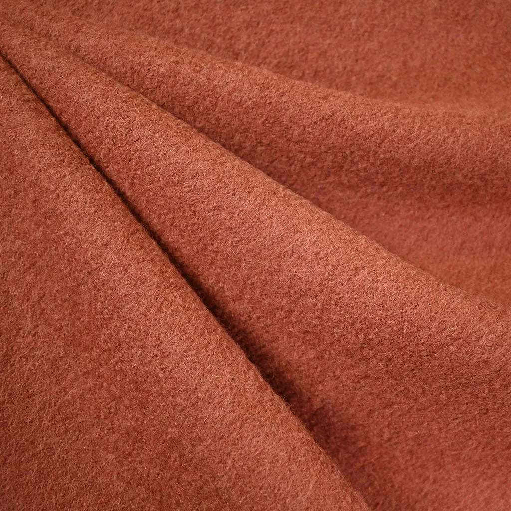 Vibrant Boiled Wool Coating Terracotta