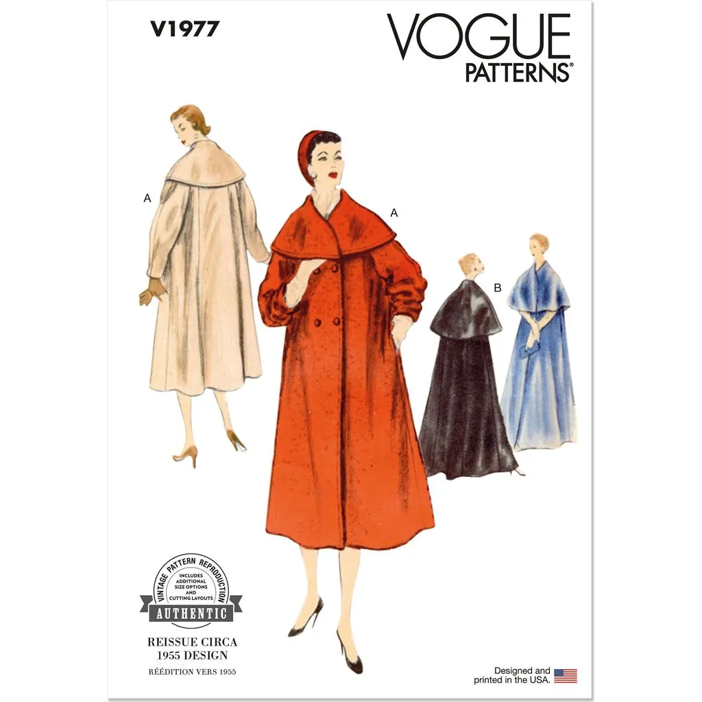 Vogue Pattern V1977 Misses' Coats