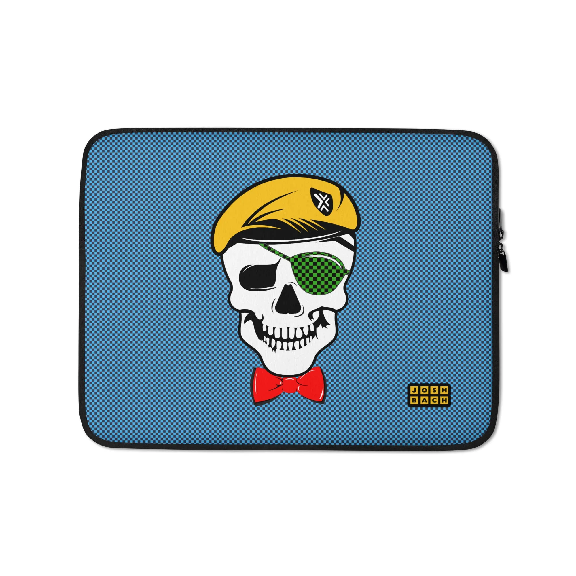 Well Dressed Skull Laptop Sleeve in Blue