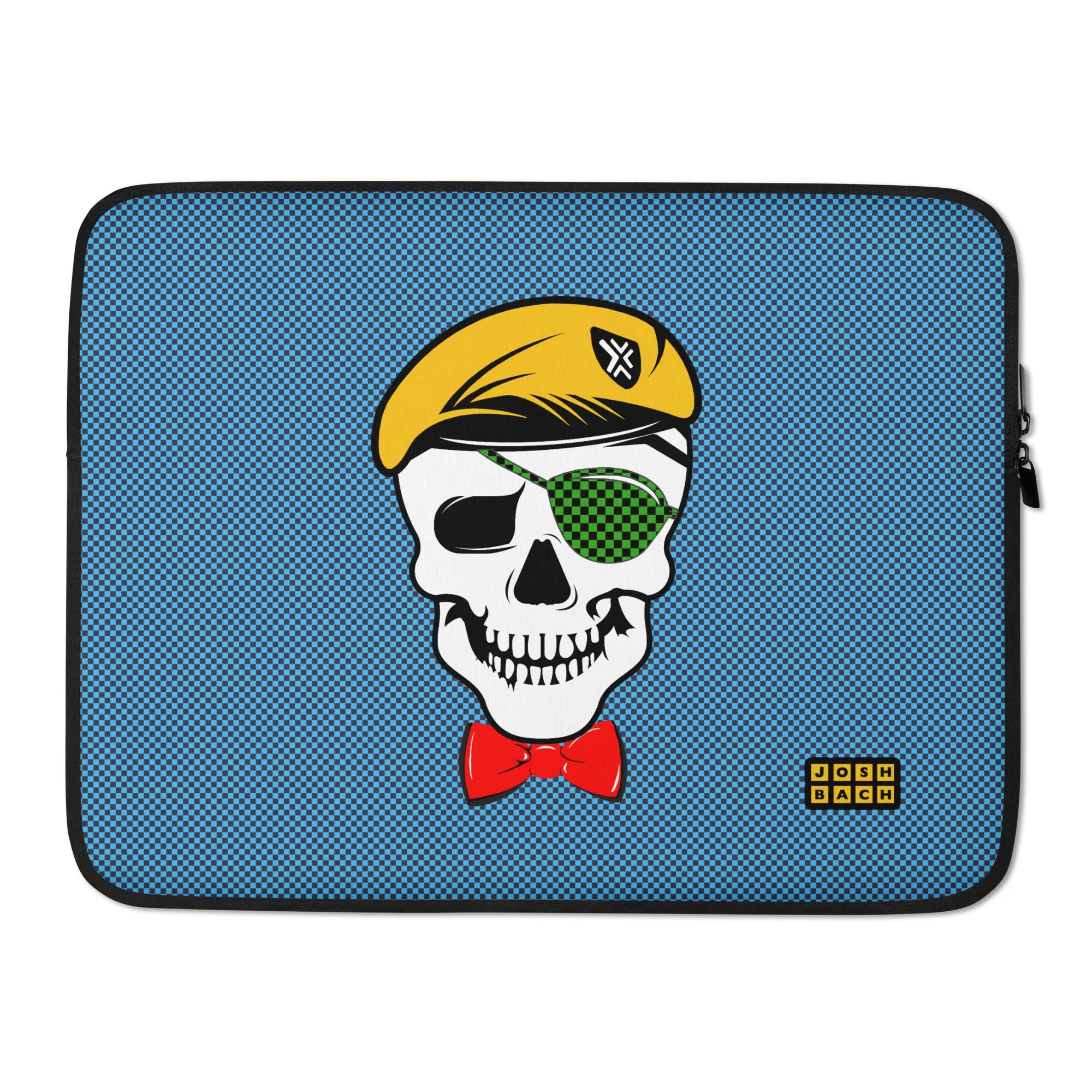 Well Dressed Skull Laptop Sleeve in Blue
