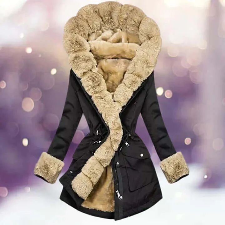 Women's Casual Fur Hooded Winter Jacket